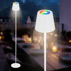 Gulvlamper ^ Briloner LED-gulvlampe Coloris, hvid, RGB, dæmper, IP44, USB