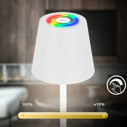 Gulvlamper ^ Briloner LED-gulvlampe Coloris, hvid, RGB, dæmper, IP44, USB