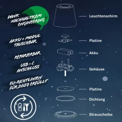 Gulvlamper ^ Briloner LED-gulvlampe Coloris, hvid, RGB, dæmper, IP44, USB
