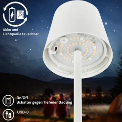 Gulvlamper ^ Briloner LED-gulvlampe Coloris, hvid, RGB, dæmper, IP44, USB