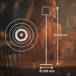 Briloner Gulvlamper|Gulvlamper > LED-gulvlampe Coloris, sort, RGB, dæmper, IP44, USB