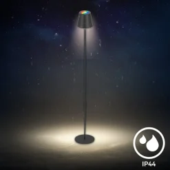 Briloner Gulvlamper|Gulvlamper > LED-gulvlampe Coloris, sort, RGB, dæmper, IP44, USB