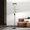FISCHER & HONSEL Gulvlamper|Gulvlamper > LED-gulvlampe Davos, sort, højde 180 cm, 2 lyskilder, CCT