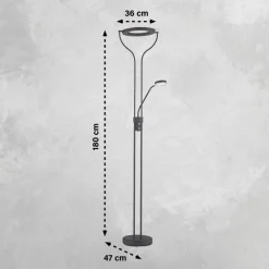 FISCHER & HONSEL Gulvlamper|Gulvlamper > LED-gulvlampe Davos, sort, højde 180 cm, 2 lyskilder, CCT