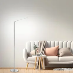 JUST LIGHT. GmbH Arbejdsrum/Kontor|Gulvlamper > LED-gulvlampe Dawda med lysdæmper, stål