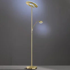 FISCHER & HONSEL Gang|Pendellamper > LED-gulvlampe Dent, messingfarvet, 180 cm, CCT, 2 lyskilder