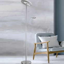 FISCHER & HONSEL Gang|Gulvlamper > LED-gulvlampe Dent, nikkelfarvet, 180 cm, CCT, 2 lyskilder