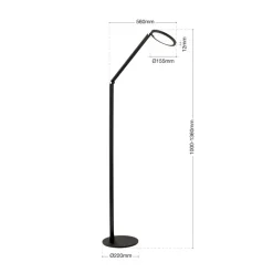 ORION Gulvlamper|Gulvlamper > LED-gulvlampe Fati, højde 136 cm, sort, aluminium, dæmper