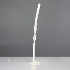 Gulvlamper|Gulvlamper ^ Reality Leuchten LED-gulvlampe Ginko, hvid mat, metal, højde 110 cm