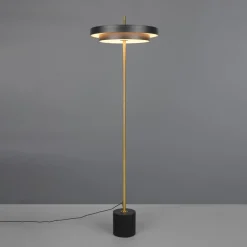 Trio Lighting Gulvlamper > LED-gulvlampe Keaton, sort/guldfarvet, højde 138 cm, CCT