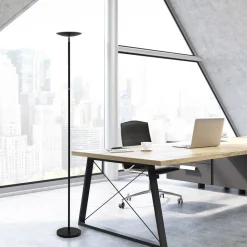 Maul Arbejdsrum/Kontor|Gulvlamper > LED-gulvlampe sphere, sort, dæmpbar, højde 183 cm