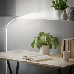 Briloner Arbejdsrum/Kontor|Gulvlamper > LED-gulvlampe Mura, hvid, højde 170 cm, metal, touch-dimmer