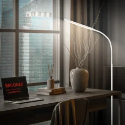 Briloner Arbejdsrum/Kontor|Gulvlamper > LED-gulvlampe Mura, hvid, højde 170 cm, metal, touch-dimmer