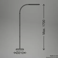 Briloner Arbejdsrum/Kontor|Gulvlamper > LED-gulvlampe Mura, hvid, højde 170 cm, metal, touch-dimmer