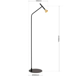 Gulvlamper ^ ORION LED-gulvlampe Odeon, højde 147 cm, metal