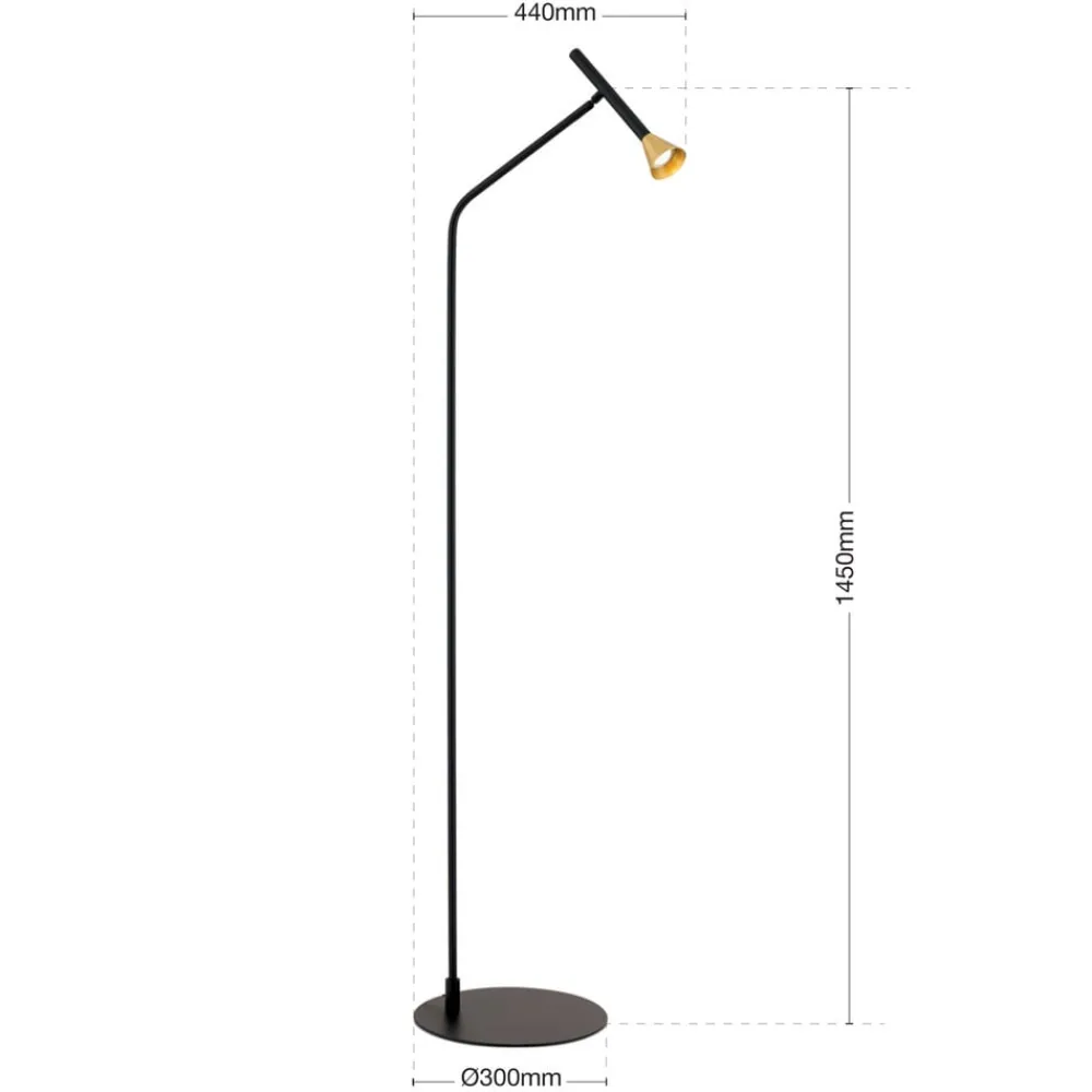 Gulvlamper ^ ORION LED-gulvlampe Odeon, højde 147 cm, metal