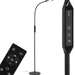 Briloner Arbejdsrum/Kontor|Gulvlamper > LED-gulvlampe Office Remote, sort, dæmpbar, CCT