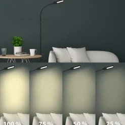 Briloner Arbejdsrum/Kontor|Gulvlamper > LED-gulvlampe Office Step, dæmpbar, sort
