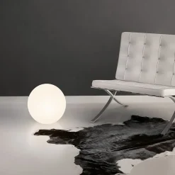Sokkellamper ^ Linea Light LED-gulvlampe Oh!, Ø 28 cm, E27, polykarbonat, hvid