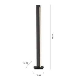 Gulvlamper ^ PURE LED-gulvlampe Lines, antracit, fjernbetjening, 140 cm