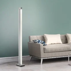PURE Gulvlamper > LED-gulvlampe Lines, sølv, fjernbetjening, 140 cm