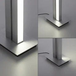 PURE Gulvlamper > LED-gulvlampe Lines, sølv, fjernbetjening, 140 cm