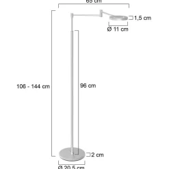 Steinhauer Gulvlamper|Gulvlamper > LED-gulvlampe Soleil, stålfarvet, metal, dæmper