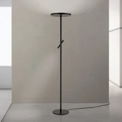 ORION Gulvlamper > LED-gulvlampe Teide, sort, metal, læselampe, dæmper