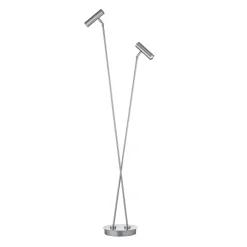 HELL Gulvlamper|Gulvlamper > LED-gulvlampe Tom Pro, mat nikkel, 2 lyskilder, CCT, dæmper