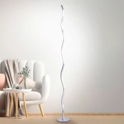 Gulvlamper ^ JUST LIGHT. GmbH LED-gulvlampe Wave 3.000K 120 cm stål