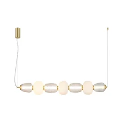 Eko-Light Pendellamper > LED-hængelampe Caro, glas transparent/opal, længde 110 cm