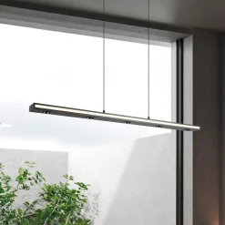 Trio Lighting Arbejdsrum/Kontor|Pendellamper > LED-hængelampe Graham, sort, metal, op/ned, CCT, dæmper