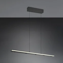 Trio Lighting Arbejdsrum/Kontor|Pendellamper > LED-hængelampe Graham, sort, metal, op/ned, CCT, dæmper