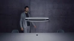 PURE Pendellamper > LED-hængelampe E-Loop, eg/sort perle, Ø 70 cm aluminium, CCT