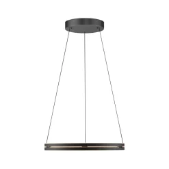 PURE Pendellamper > LED-hængelampe E-Loop, eg/sort perle, Ø 70 cm aluminium, CCT