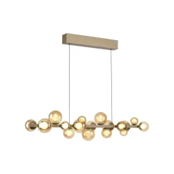 PURE Pendellamper > LED-hængelampe E-Popup, bronze, glas, CCT, 18-flg.