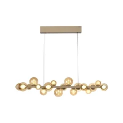 PURE Pendellamper > LED-hængelampe E-Popup, bronze, glas, CCT, 18-flg.