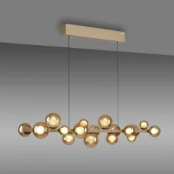 PURE Pendellamper > LED-hængelampe E-Popup, bronze, glas, CCT, 18-flg.