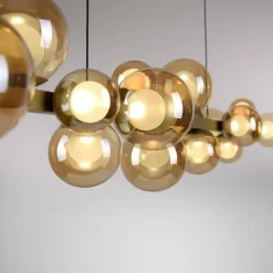PURE Pendellamper > LED-hængelampe E-Popup, bronze, glas, CCT, 18-flg.