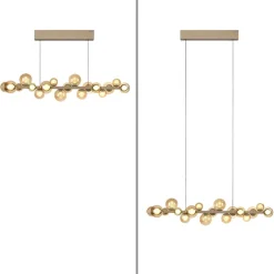PURE Pendellamper > LED-hængelampe E-Popup, bronze, glas, CCT, 18-flg.