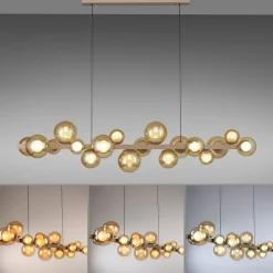 PURE Pendellamper > LED-hængelampe E-Popup, bronze, glas, CCT, 18-flg.