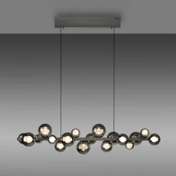 PURE Pendellamper > LED-hængelampe E-Popup, platin, glas, CCT, 18-flg.