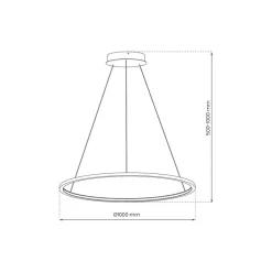 Pendellamper ^ Milagro Lighting LED-hængelampe Saturno, Ø 100 cm, guldfarvet, 1 lyskilde, 4.000 K