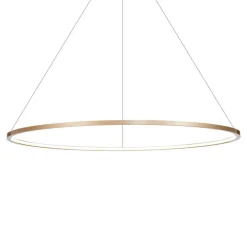 Pendellamper ^ Milagro Lighting LED-hængelampe Saturno, Ø 100 cm, guldfarvet, 1 lyskilde, 4.000 K