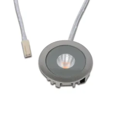 Underskabsbelysning ^ Hera LED-indbygget møbelspot AR 35, 3.000 K Ø 4 cm stål aluminium 24 V