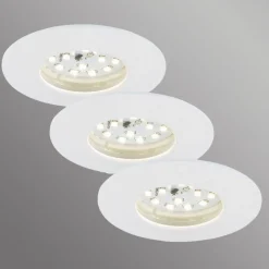Briloner Loftlamper|Indbygningsspots > LED-indbygningslampe Attach Dim, IP44, sæt med 3, hvid