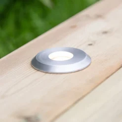 Markslöjd Nedgravet Udebelysning > LED-indbygningslampe Garden 24 Decklight, sølv, lys ovenfra, 3W
