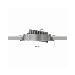 MEGAMAN Loftlamper|Indbygningsspots > LED indbygningslampe Rico 6,5 W børstet stål