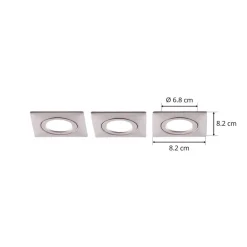 Lindby Loftlamper|Indbygningsspots > LED-indbygningsspot Andrej, kantet, nikkel, sæt med 3 stk