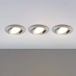 Lindby Loftlamper|Indbygningsspots > LED-indbygningsspot Andrej, rund, aluminium, sæt med 3 stk